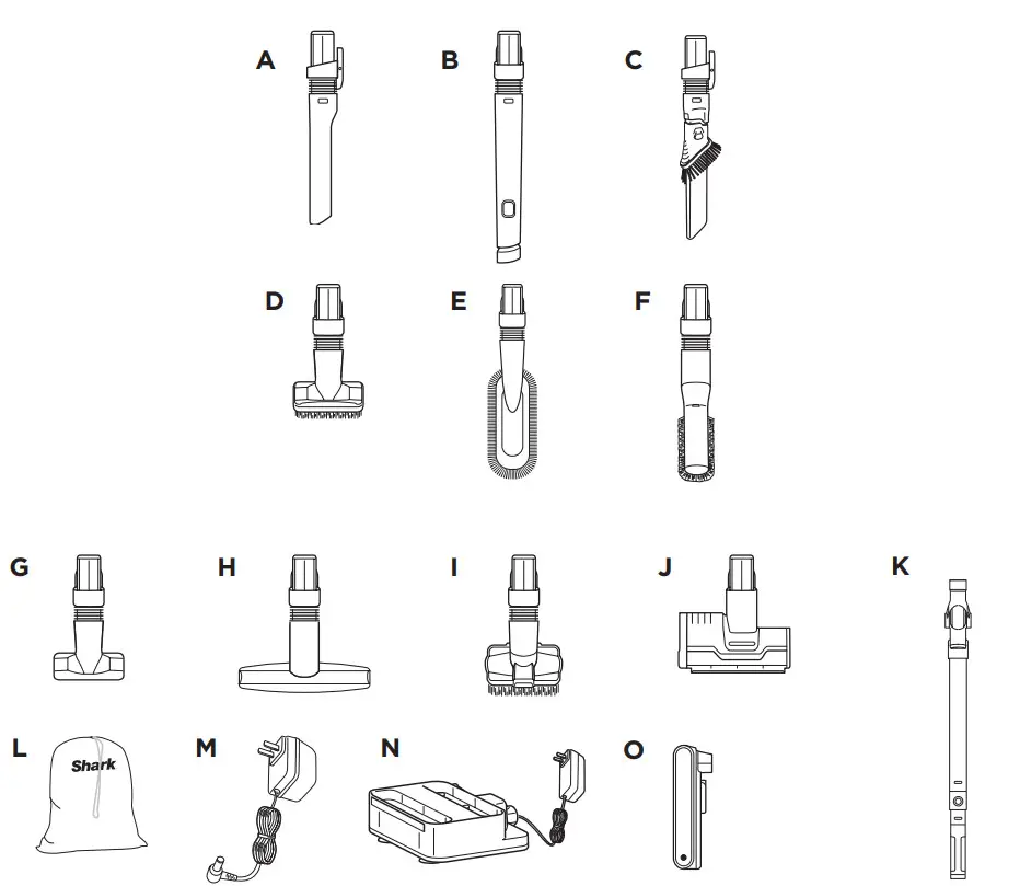 Shark IZ800 Series Clean Sense Iq Cordless Multiflex Vacuum - ACCESSORIES