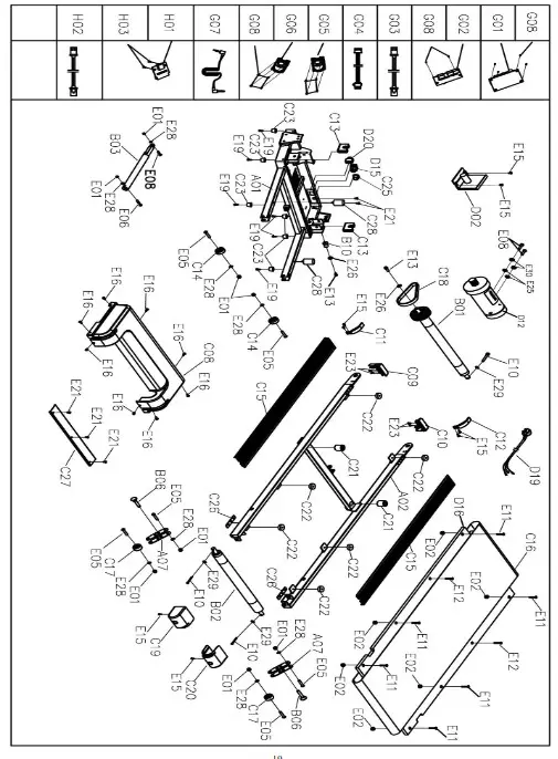 TD1340A ProRunner X2 Slimline Treadmill - EXPLODED DRAWINGN 2