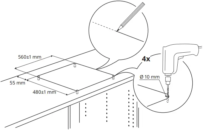 IKEA 205.234.23 SKÅLAN Gas Hob C1