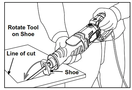 Bauer 56396 20V Cordless Reciprocating Saw - plunge cutting
