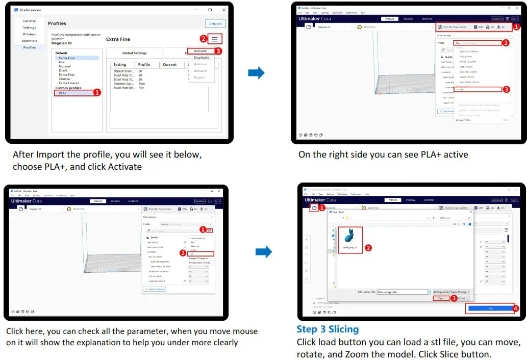 MINGDA Magician X2 3D Printer Direct Extruder Dual Gear Auto Level - Software Instructions 4