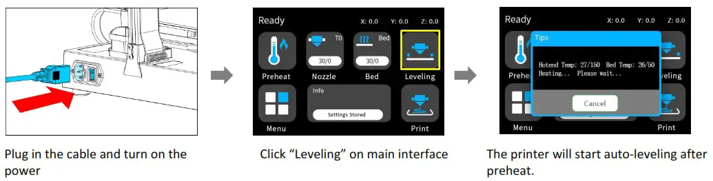 MINGDA Magician X2 3D Printer Direct Extruder Dual Gear Auto Level - leveling 1