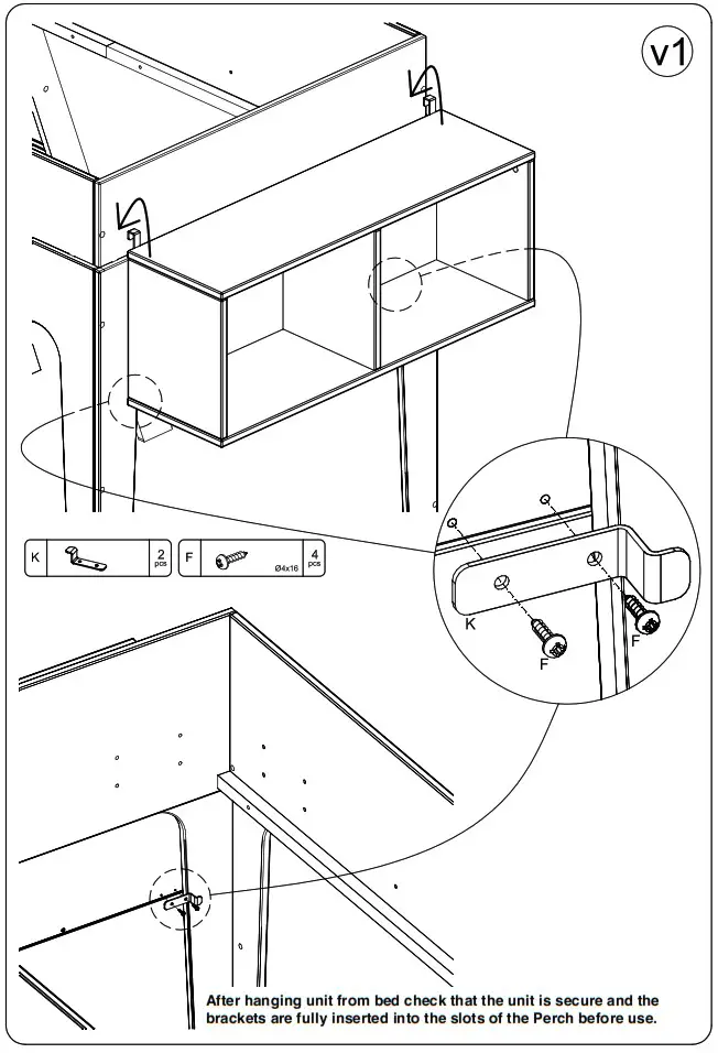 Oeuf 1PB S Perch Bunk Shelf - overview 7