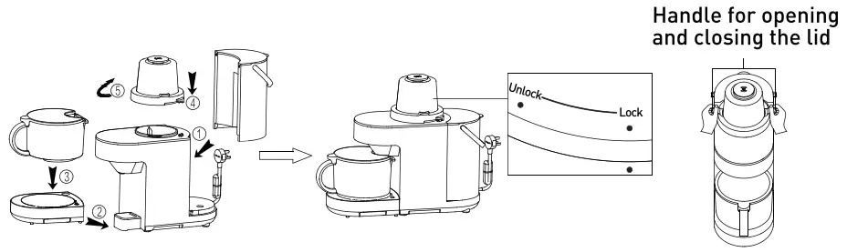 Joyoung L12 Y521 US01 Hands Free Washing Blender Mixeur Automatique - Installation Instruction