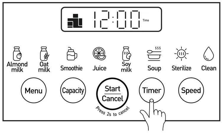 Joyoung L12 Y521 US01 Hands Free Washing Blender Mixeur Automatique - Timer Button