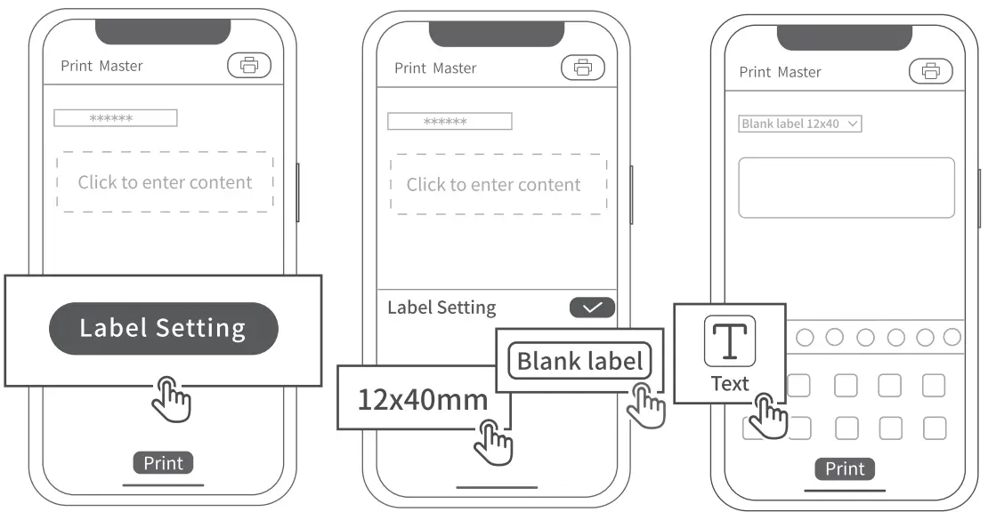 Phomemo D35 Wireless Bluetooth Labels Maker Portable Mini Label Printer - Creation Mode Setting 1