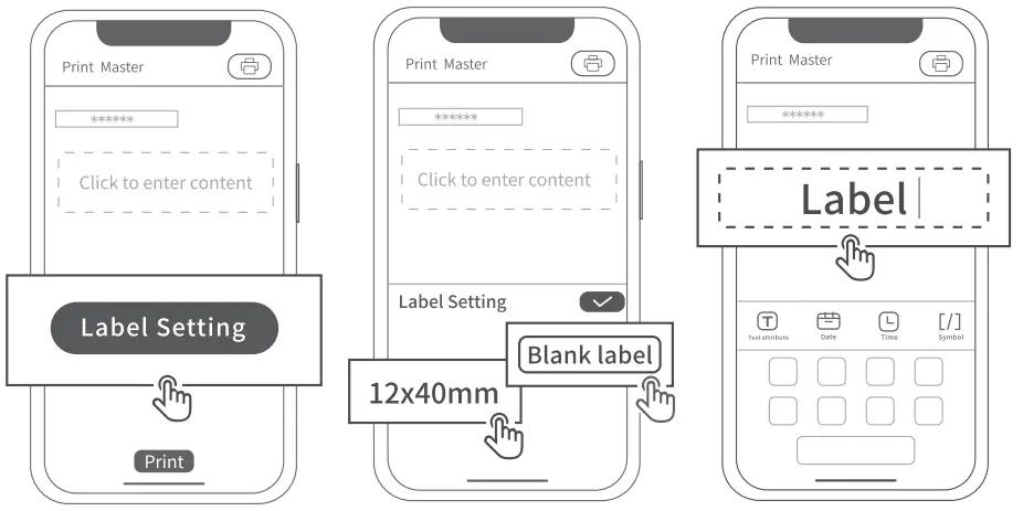 Phomemo D35 Wireless Bluetooth Labels Maker Portable Mini Label Printer - Printing Setting 1