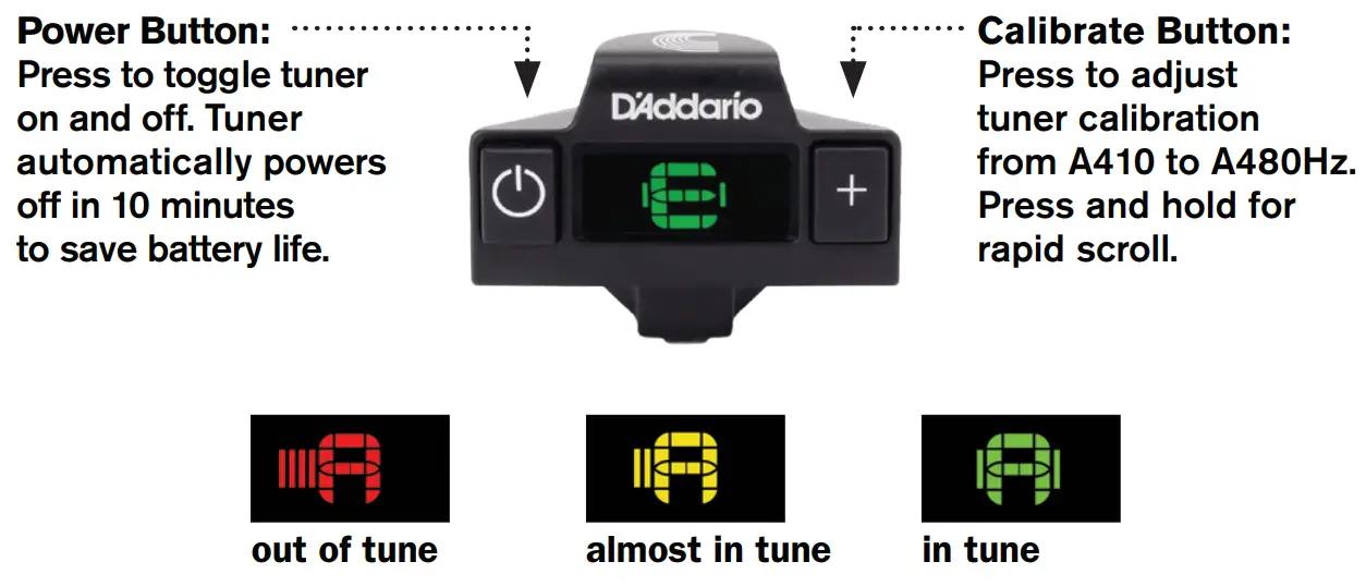 D Addario PW CT 15 Guitar Tuner NS Micro Guitar Sound Hole Tuner