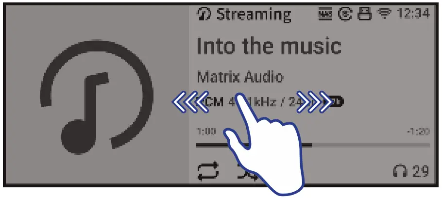 Matrix Audio element X2 Music Streamer - touch screen