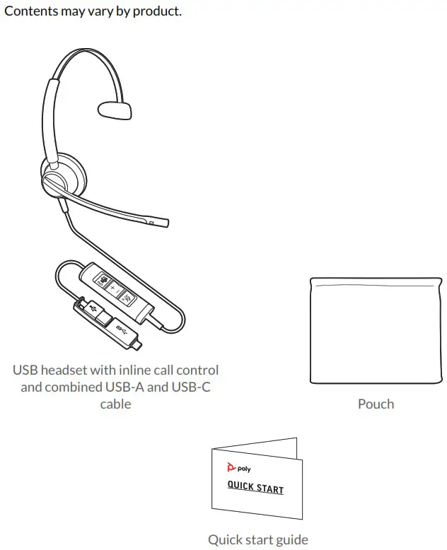 Poly Encorepro 500 USB Series Corded USB Headset - BOX