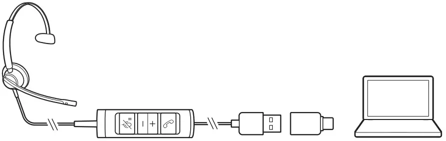 Poly Encorepro 500 USB Series Corded USB Headset - Setup
