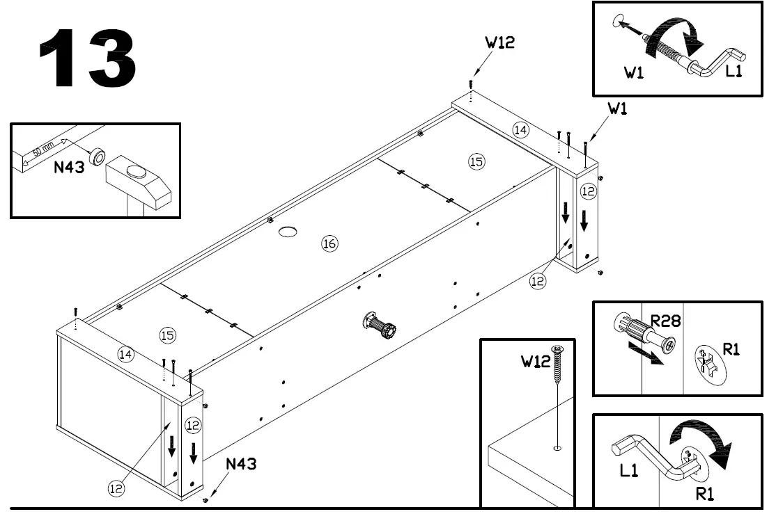 meble FURNITURE BL-EF Woody Electric Fireplace TV Stand 17