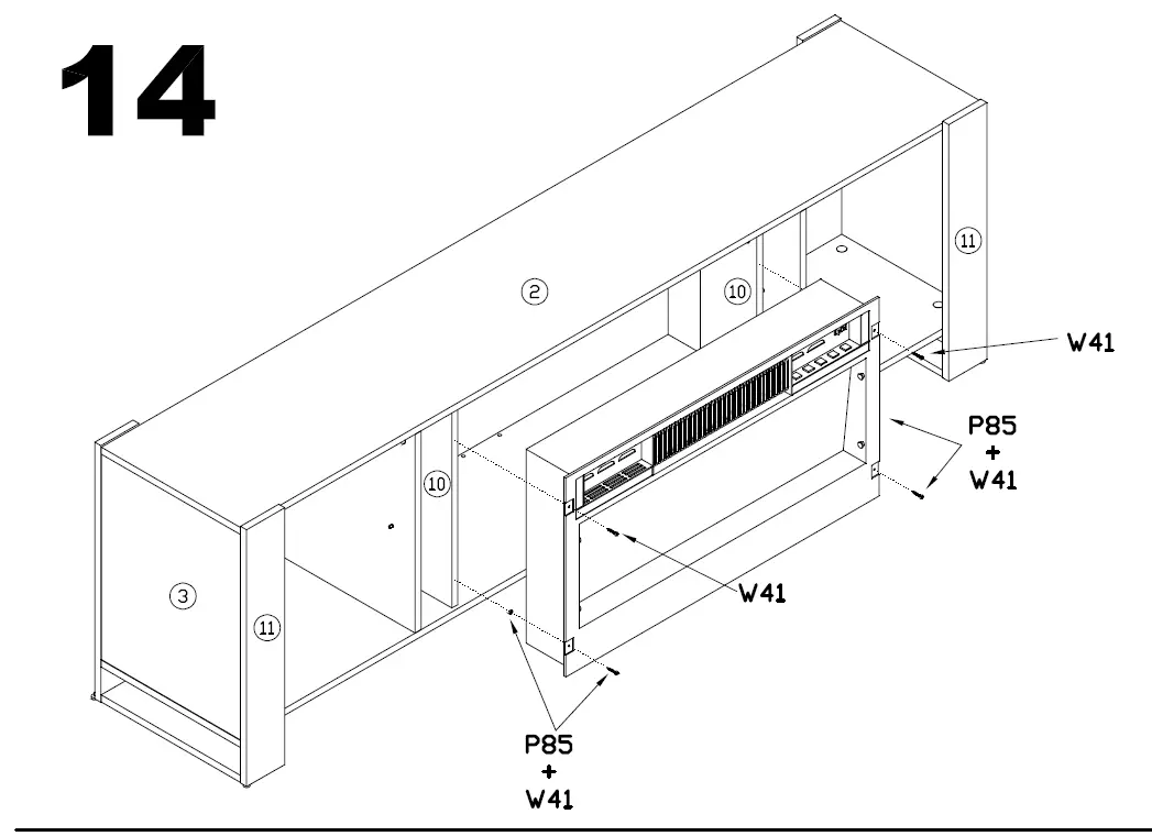 meble FURNITURE BL-EF Woody Electric Fireplace TV Stand 18