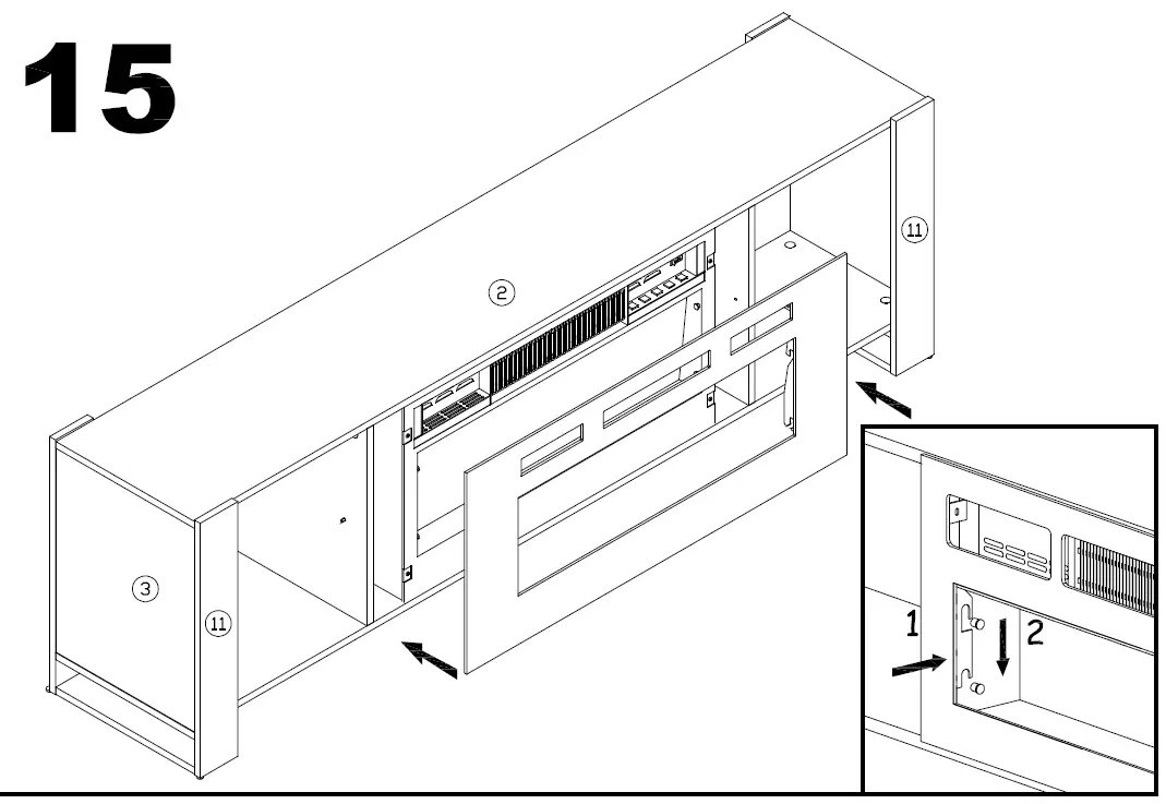meble FURNITURE BL-EF Woody Electric Fireplace TV Stand 19