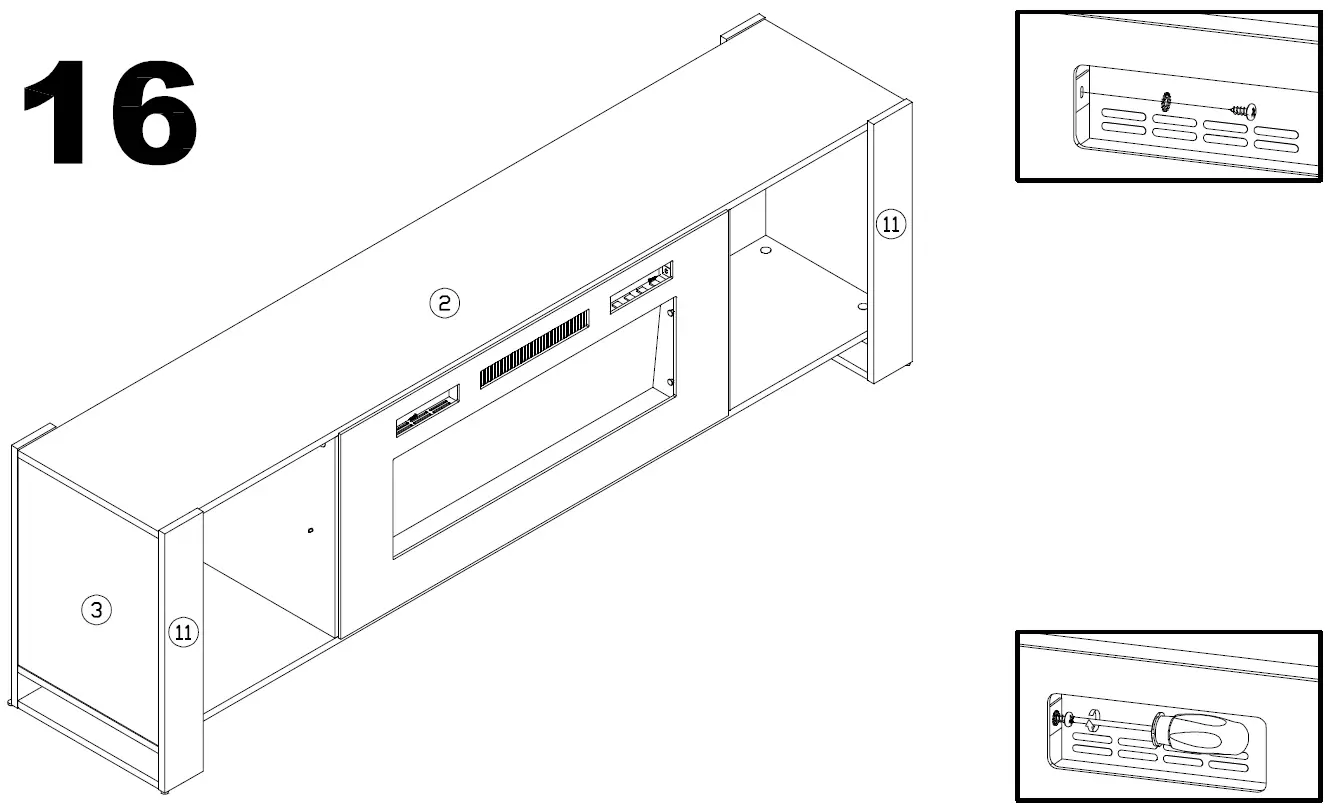 meble FURNITURE BL-EF Woody Electric Fireplace TV Stand 20