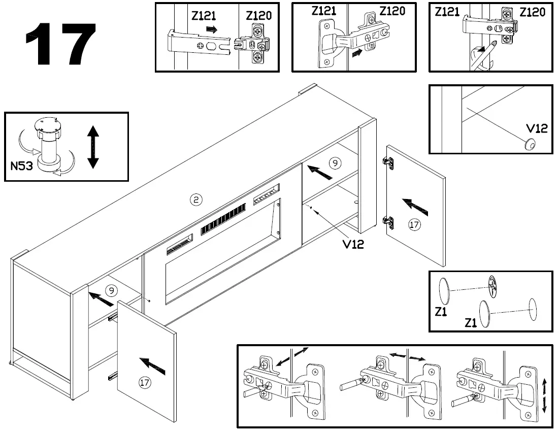 meble FURNITURE BL-EF Woody Electric Fireplace TV Stand 21