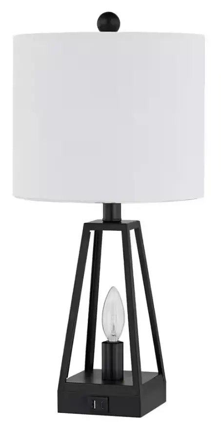 Montgomery T106-WG Wood Black Table Lamp Set With USB-producct