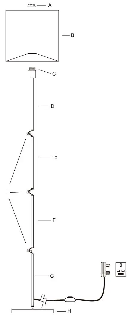 Home Store More 132617 Corrib Floor Lamp Mustard Instruction Manual