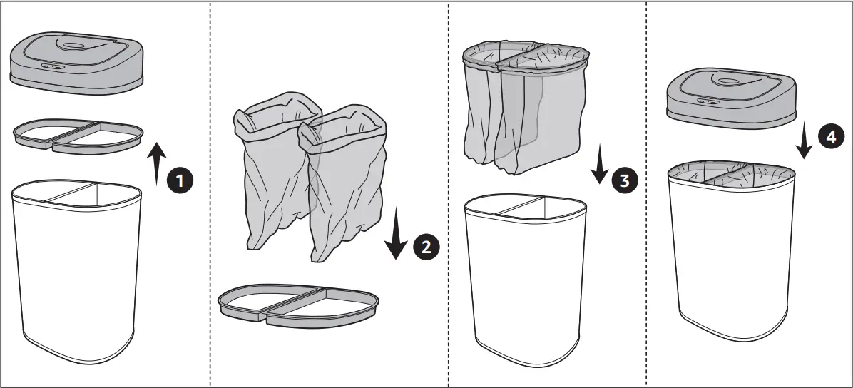 amazon basics B091TZJG1L - Inserting trash bag