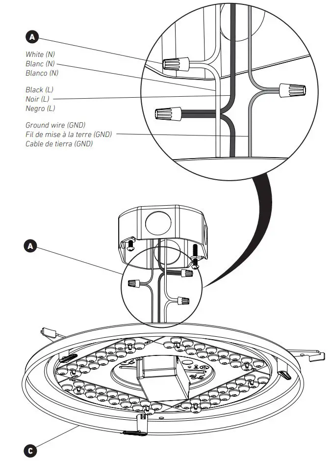 artika FM-AD5C-CR LED Ceiling Light Fixture Instruction Manual - CONNECTION