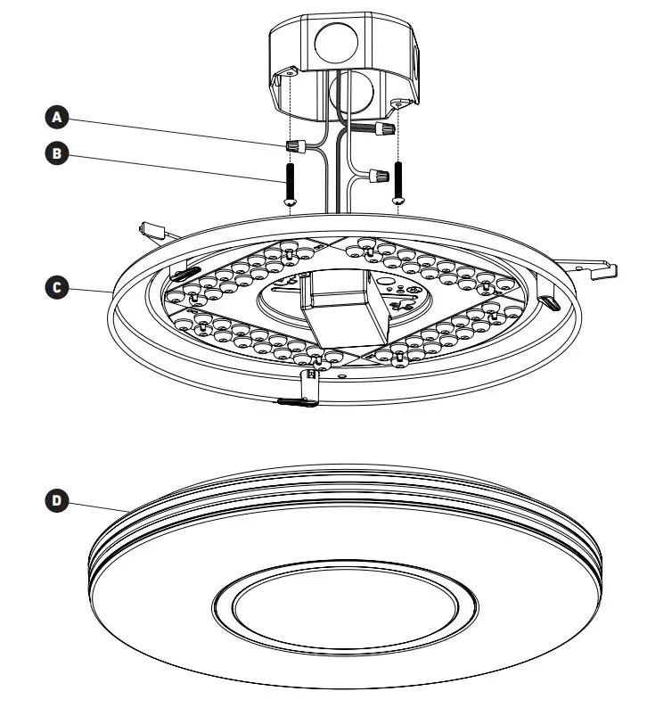 artika FM-AD5C-CR LED Ceiling Light Fixture Instruction Manual - STEP-BY-STEP INSTALLATION