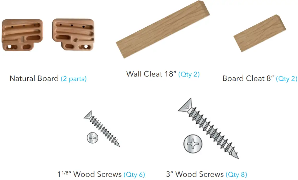 TRANGO Rock Prodigy Natural Hangboard System - PARTS INCLUDED