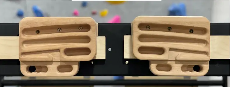 TRANGO Rock Prodigy Natural Hangboard System - completed installation