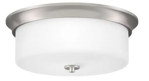 SIGNATURE HARDWARE 953131 14.63-Inch Polished Chrome Incandescent Flush Mount Light