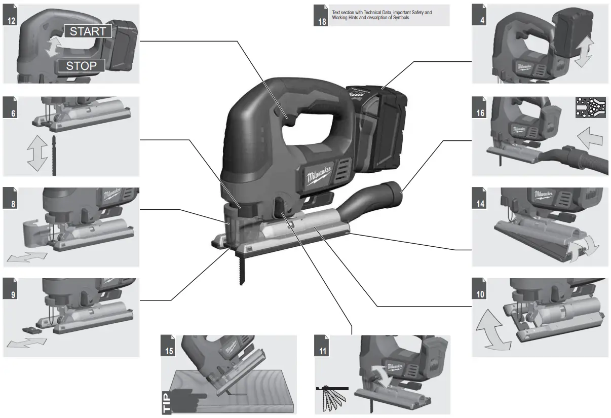 milwaukee M18 BJS Cordless Jigsaw - fig