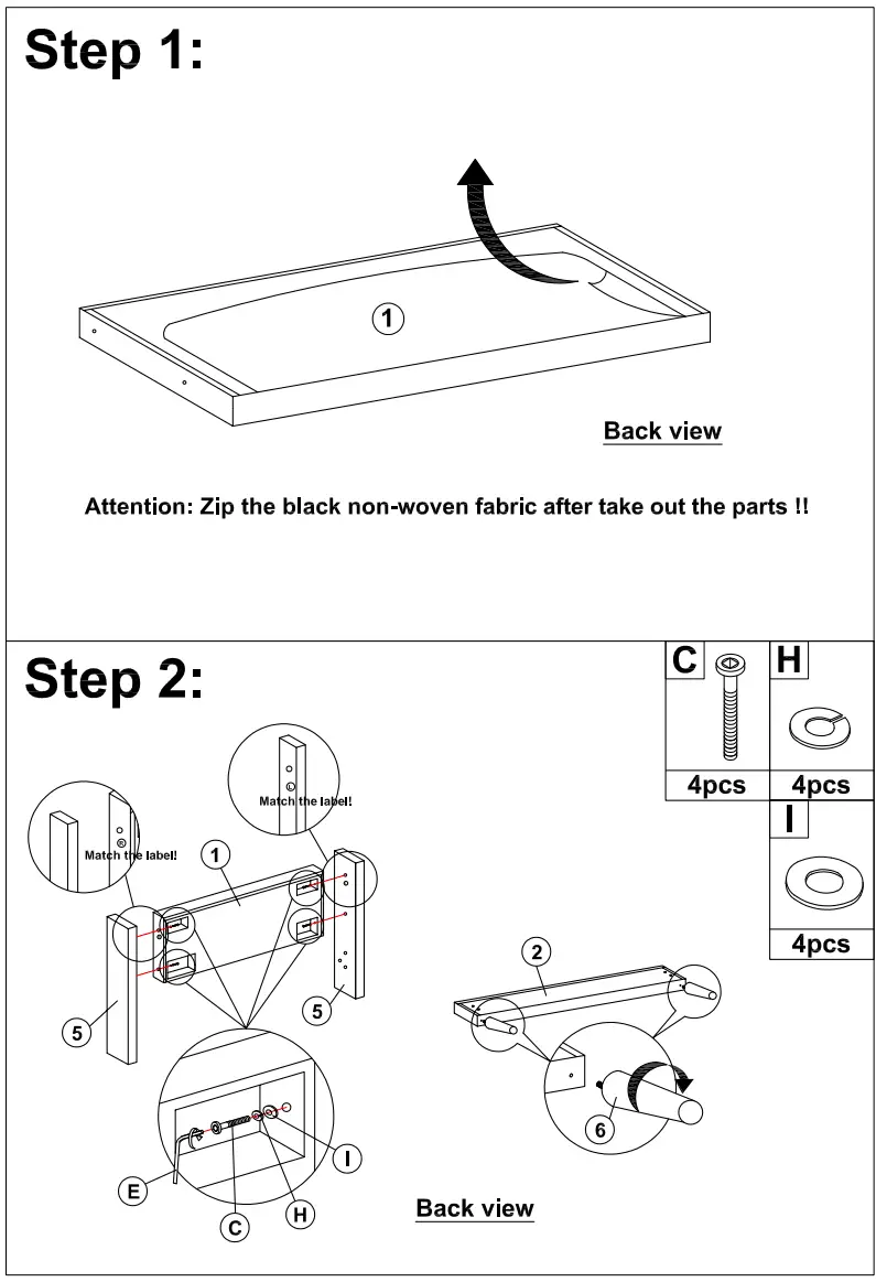 ModernLuxe WF294739 Upholstered Platform Bed - step 1