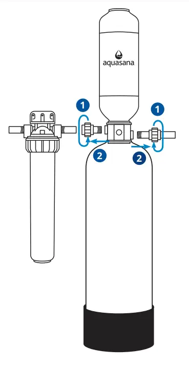 aquasana WH-WELL-UV Rhino Well Water with UV Whole House Filter - Tank from System