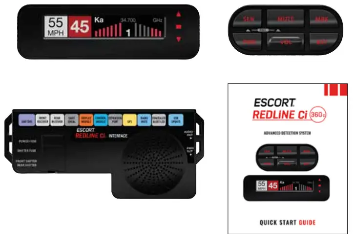ESCORT Redline Cic Laser Defense System - Shifter VX Sensors3