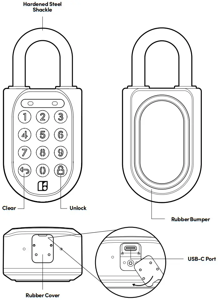 igloohome Padlock 2 Smart Lock - Lock Anatomy