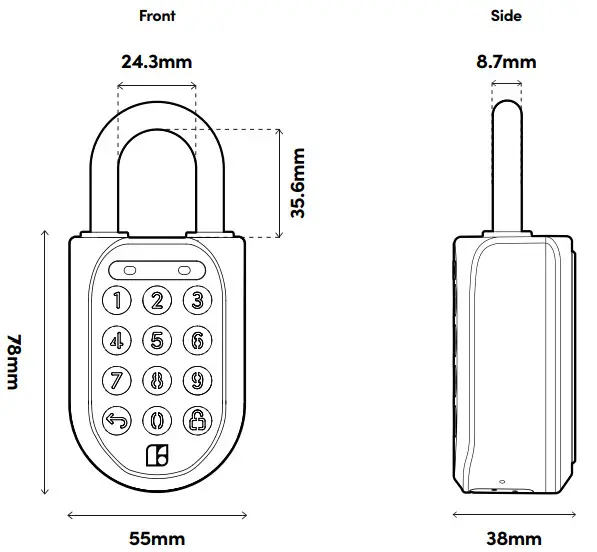 igloohome Padlock 2 Smart Lock - Specifications