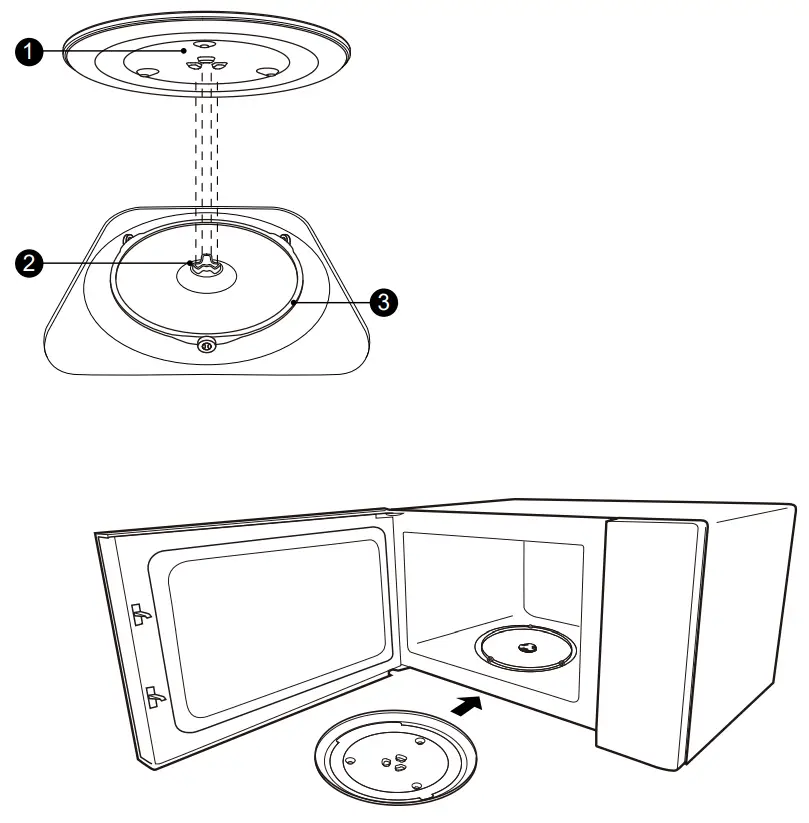Midea EM925AZE P Microwave Oven - TURNTABLE