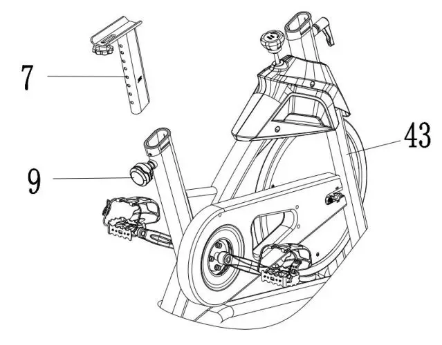YOSUDA YB007R Spinning Bike - Adjust the seat height to a suitable location and release the pin into the closest notch