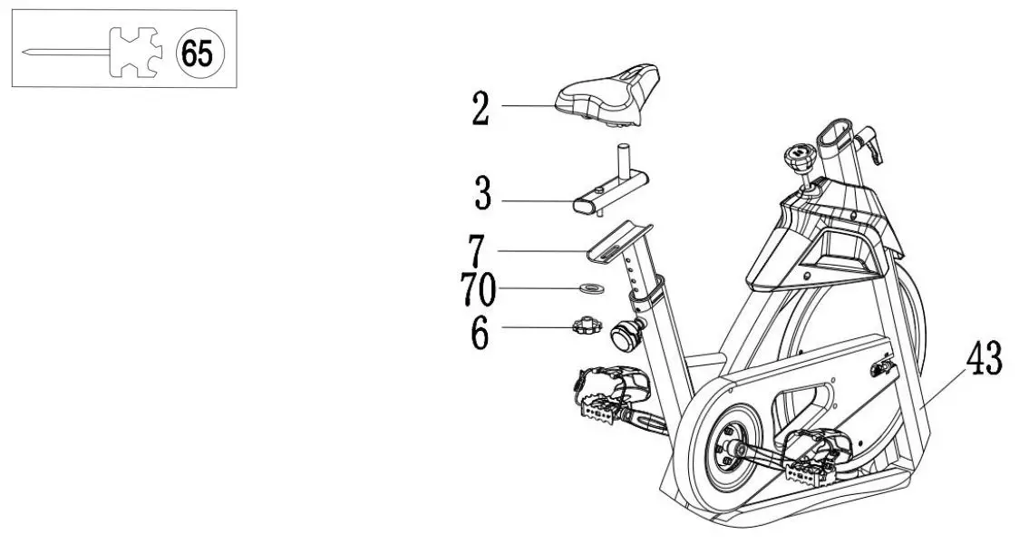 YOSUDA YB007R Spinning Bike - Before you fully tighten the seat, you can adjust the front of the seat higher