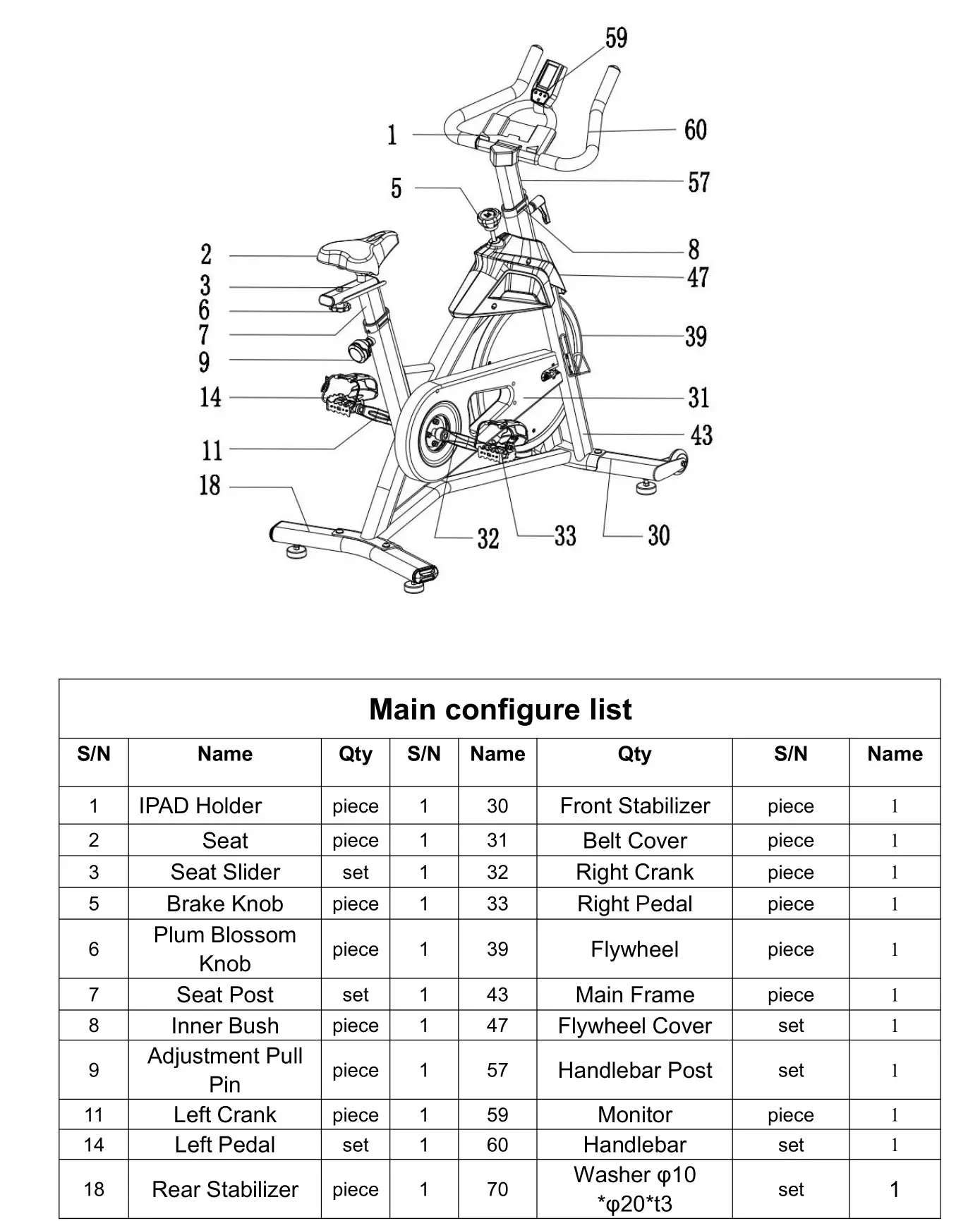 YOSUDA YB007R Spinning Bike - Product Profile