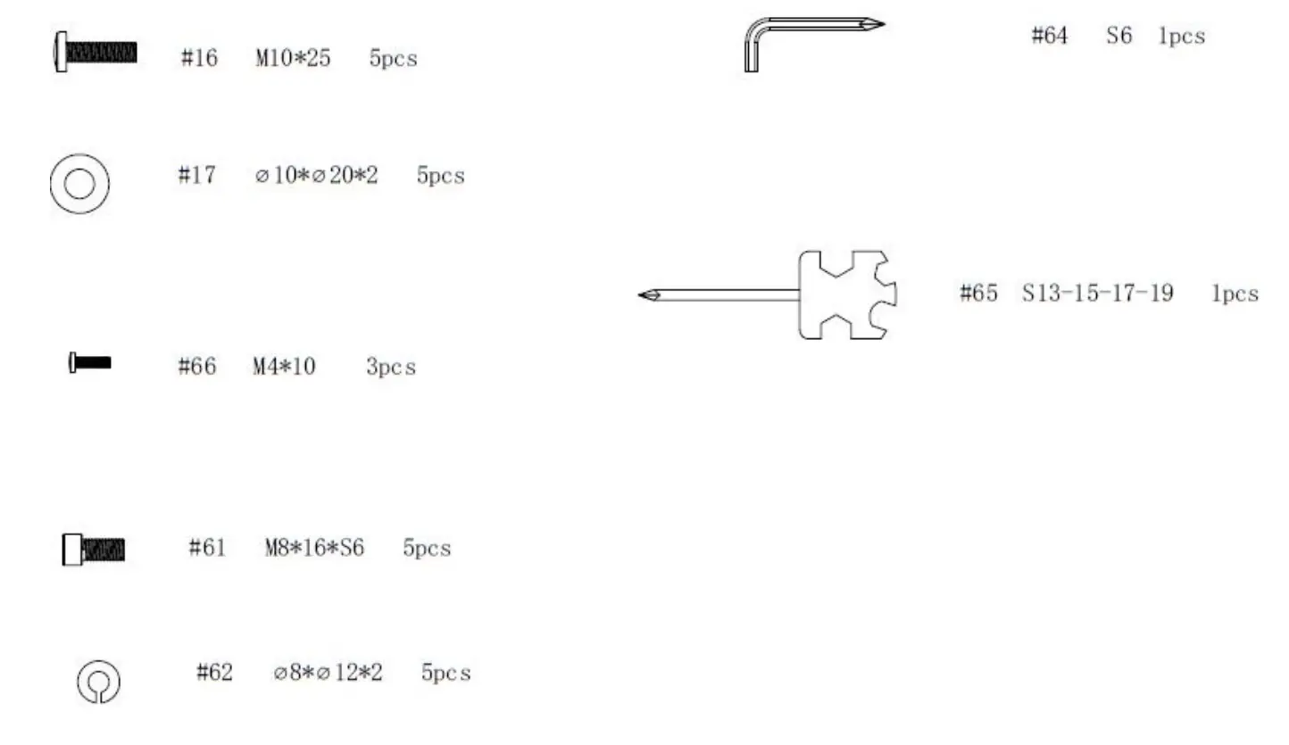 YOSUDA YB007R Spinning Bike - Tools ＆ Screws