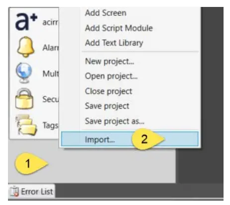 Import the project parts