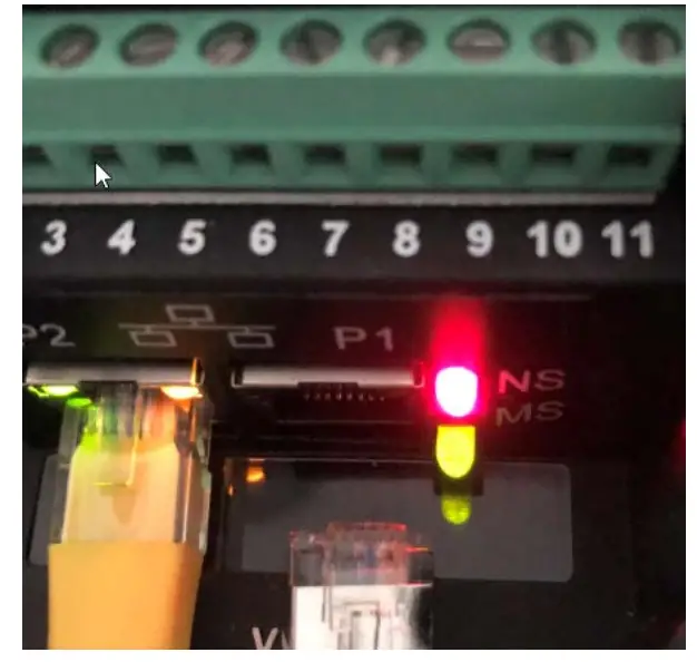Indication of status on LED of BFI-E3