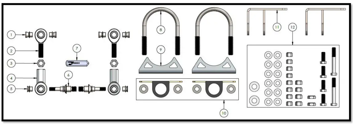QA1 2853 Adjustable Lower Trailing Arms - Fig1