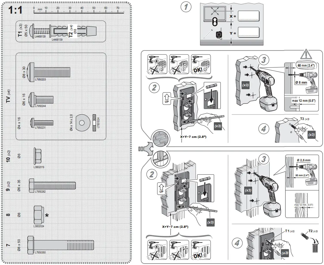 CME ETR200 Slim Tilt Wall Bracket - Technical data 2