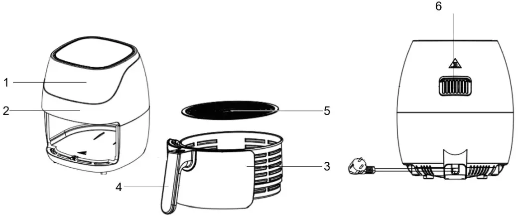 IZZY IZ-8216 Air Fryer - Parts of the Appliance
