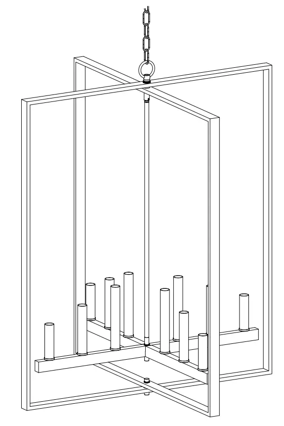 ACROMA 2712 12 Light 31 Inch Modern Farmhouse Rustic Pendant Chandelier