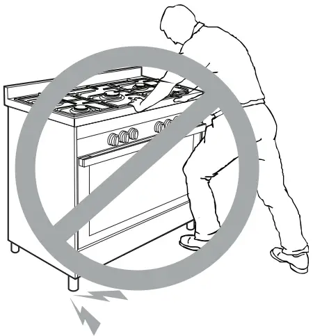 DO NOT DRAG OR SLIDE THE COOKER