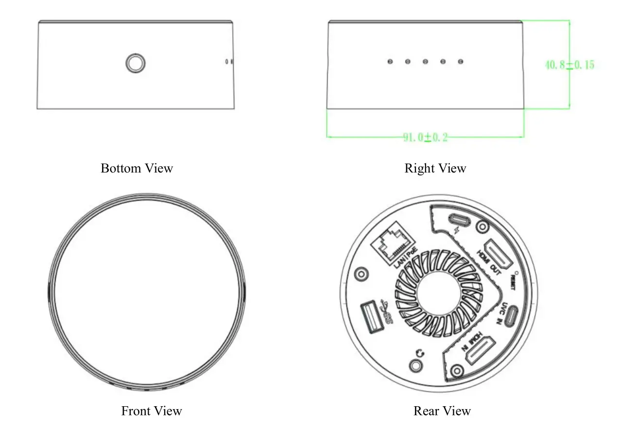 RGBlink TAO 1mini All In One Live Streaming Codec - Dimension