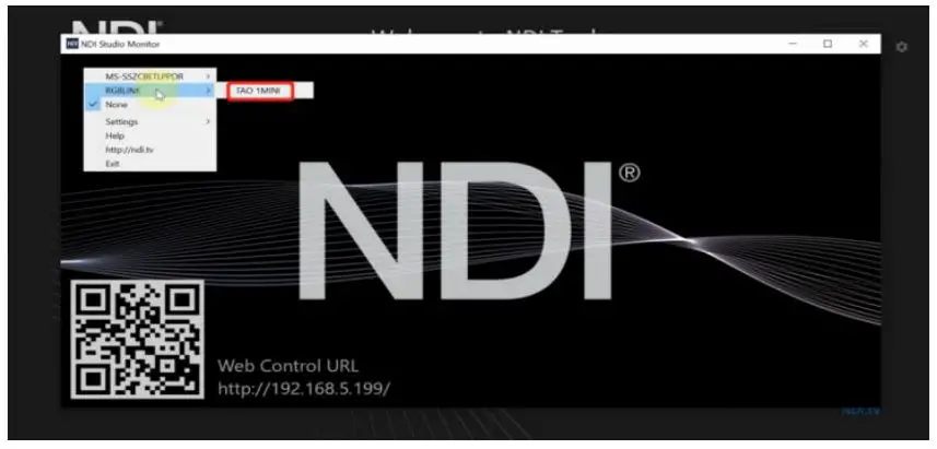 RGBlink TAO 1mini All In One Live Streaming Codec - Open NewTek Studio Monitor software and then click the icon