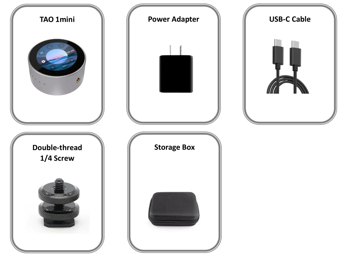 RGBlink TAO 1mini All In One Live Streaming Codec - Packing List