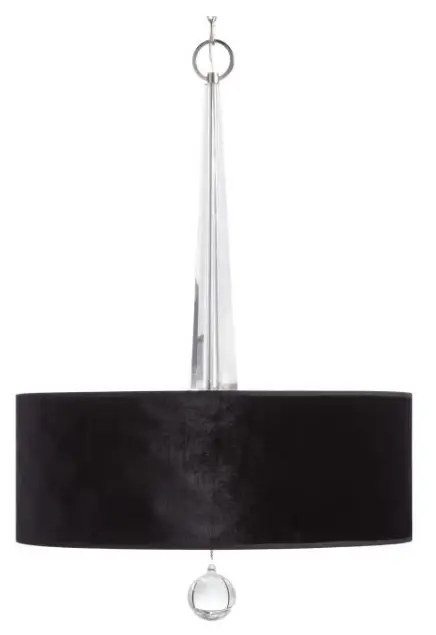 SIGNATURE HARDWARE 453852 3-Light Black Modern-Contemporary Clear Glass Lantern Pendant Light